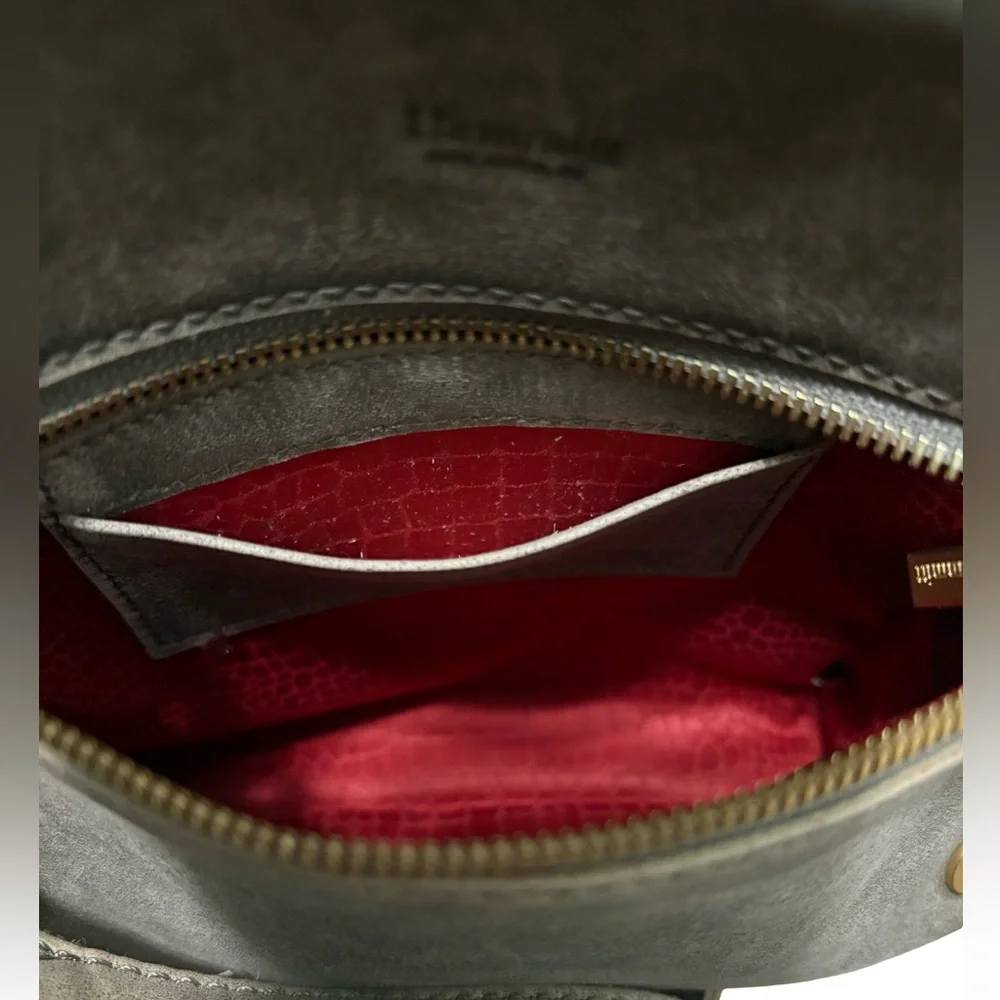 Hammitt Tony Small Pewter/Brushed Gold Red Zip - Picture 11 of 15